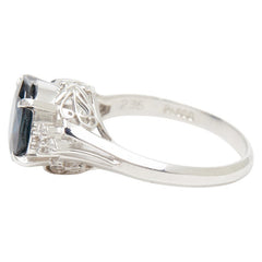 Pt900 プラチナ サファイア2.35ct ダイヤ0.13ct リング 指輪 レディース 12号 【中古】