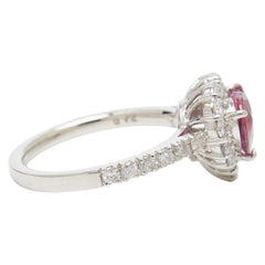Pt900 プラチナ ルビー1.57ct ダイヤ0.42ct ハートモチーフ 非加熱 リング 指輪 レディース 8.5号 【中古】