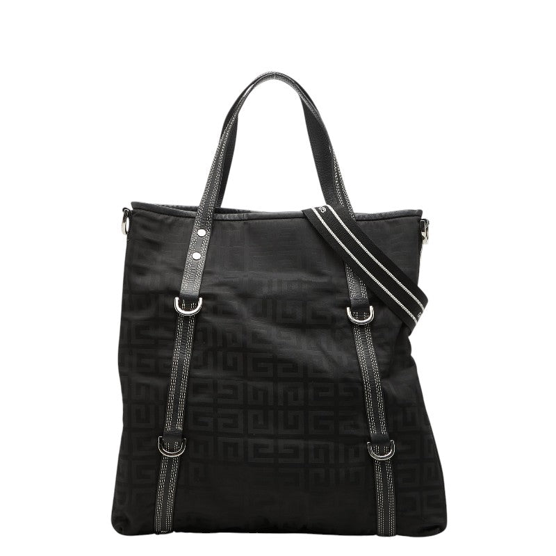 ジバンシー ロゴ トートバッグ ショルダーバッグ 2WAY ブラック ナイロン レザー レディース Givenchy 【中古】
