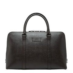 グッチ ロゴ トートバッグ ビジネスバッグ 114537 ダークブラウン レザー レディース GUCCI 【中古】