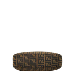 フェンディ ズッカ マンマバケット ショルダーバッグ ブラウン キャンバス レザー レディース FENDI 【中古】