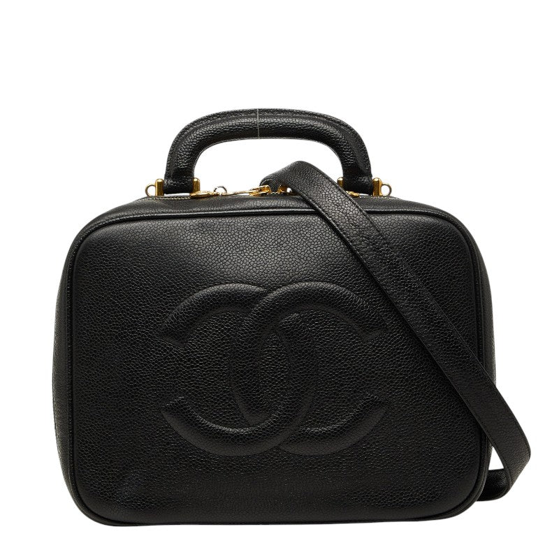 シャネル ココマーク バニティバッグ ハンドバッグ ショルダーバッグ 2WAY ブラック キャビアスキン レディース CHANEL 【中古】