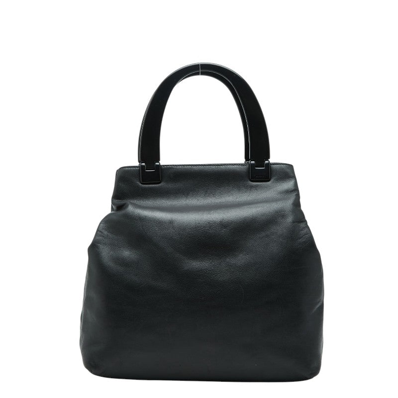 プラダ ハンドバッグ トートバッグ ブラック レザー プラスチック レディース PRADA 【中古】