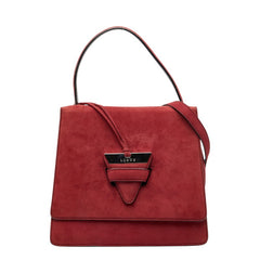 ロエベ バルセロナ ハンドバッグ ショルダーバッグ 2WAY レッド スウェード レディース LOEWE 【中古】