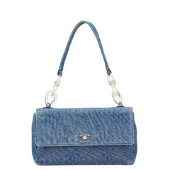 シャネル ココマーク ショルダーバッグ インディゴ ブルー デニム レディース CHANEL 【中古】
