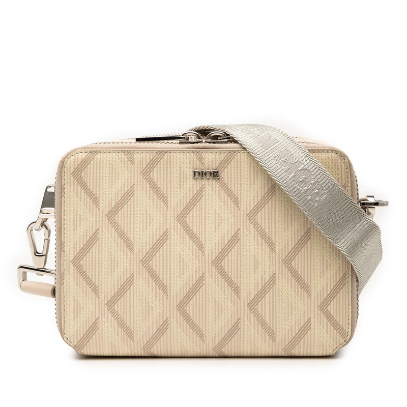 ディオール CDダイヤモンド 斜め掛け ショルダーバッグ ベージュ PVC レザー レディース Dior 【中古】