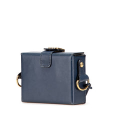 ディオール アディクト スモールボックス 斜め掛け ショルダーバッグ ネイビー レザー レディース Dior 【中古】