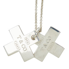 ティファニー ダブルクロス ペンダント ネックレス SV925 シルバー レディース TIFFANY&Co. 【中古】