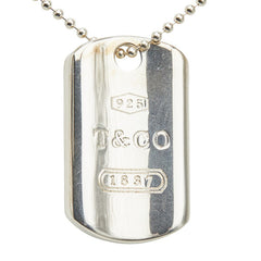 ティファニー 1837 ドッグタグ プレート ペンダント ネックレス シルバー SV925 シルバー レディース TIFFANY&Co. 【中古】