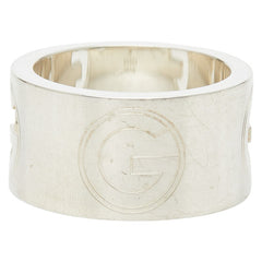 グッチ Gロゴ ワイド リング 指輪 #9 SV925 シルバー レディース GUCCI 【中古】