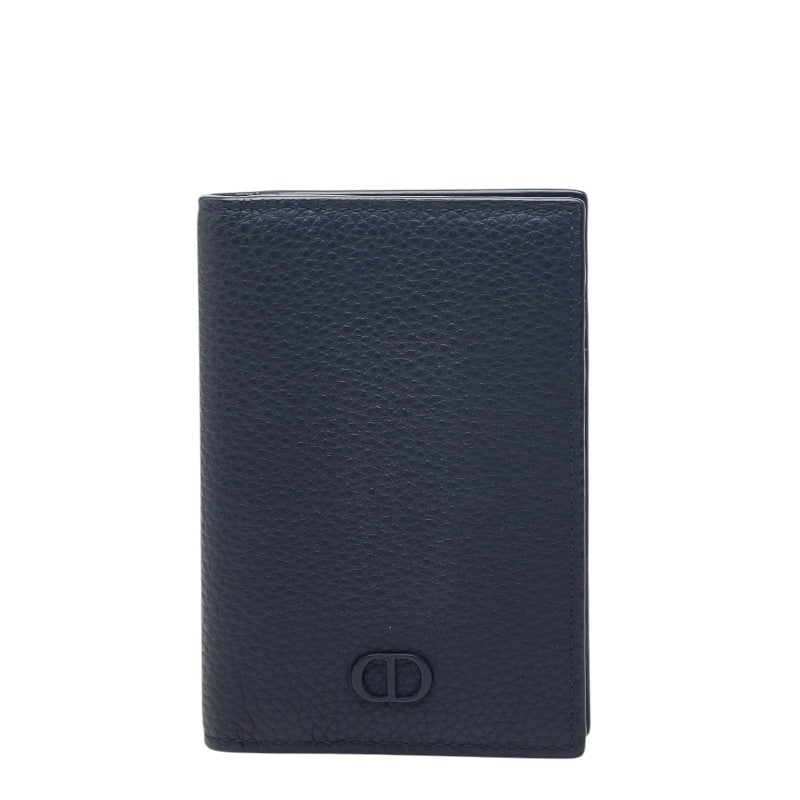 ディオール カードケース パスケース ネイビー レザー メンズ Dior 【中古】