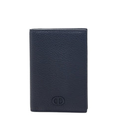 ディオール カードケース パスケース ネイビー レザー メンズ Dior 【中古】