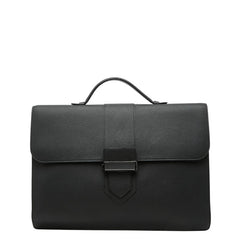 デルヴォー ブリーフケース ビジネスバッグ ブラック レザー メンズ 【中古】