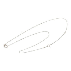 K18WG ホワイトゴールド ダイヤ0.15ct ハート モチーフ ネックレス レディース 【中古】