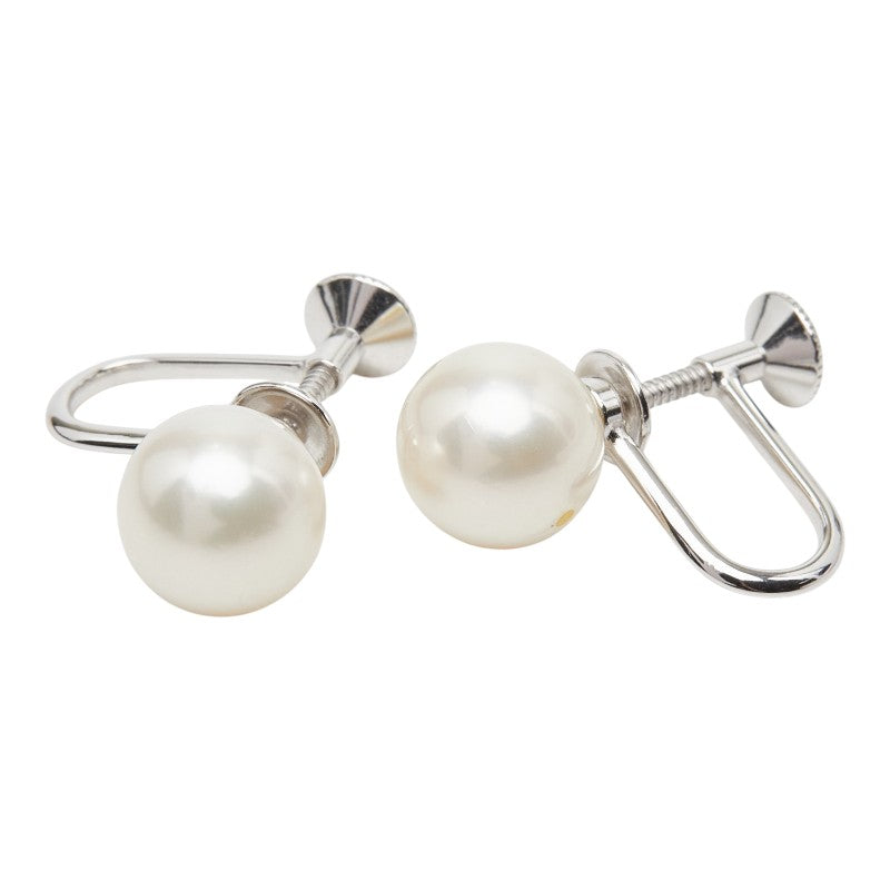 ミキモト K18WG ホワイトゴールド パール8.4mm イヤリング レディース MIKIMOTO 【中古】