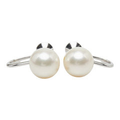 ミキモト K18WG ホワイトゴールド パール8.4mm イヤリング レディース MIKIMOTO 【中古】