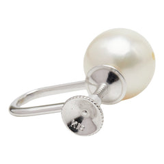 ミキモト K18WG ホワイトゴールド パール8.4mm イヤリング レディース MIKIMOTO 【中古】