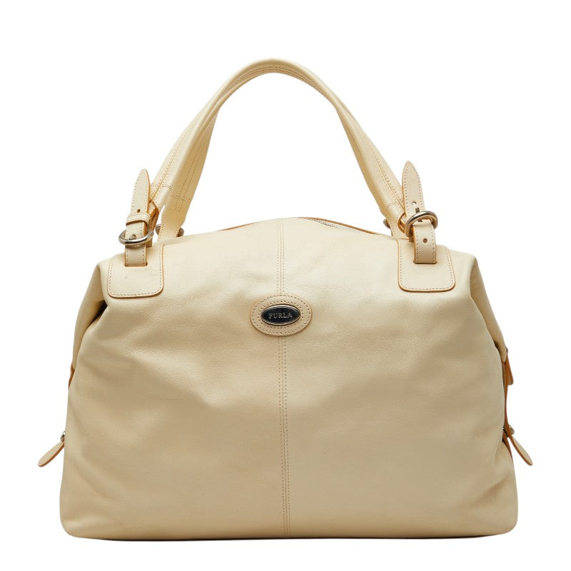 フルラ ハンドバッグ ショルダーバッグ ボストンバッグ アイボリー ベージュ レザー レディース Furla 【中古】