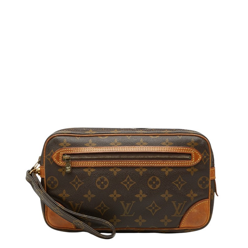 ルイ ヴィトン モノグラム マルリードラゴンヌGM セカンドバッグ クラッチバッグ M51825 ブラウン PVC レザー レディース LOUIS VUITTON 【中古】
