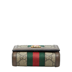 グッチ GGスプリーム シェリーライン オフィディア 二つ折り財布 コンパクトウォレット 598662 ブラウン PVC レザー レディース GUCCI 【中古】