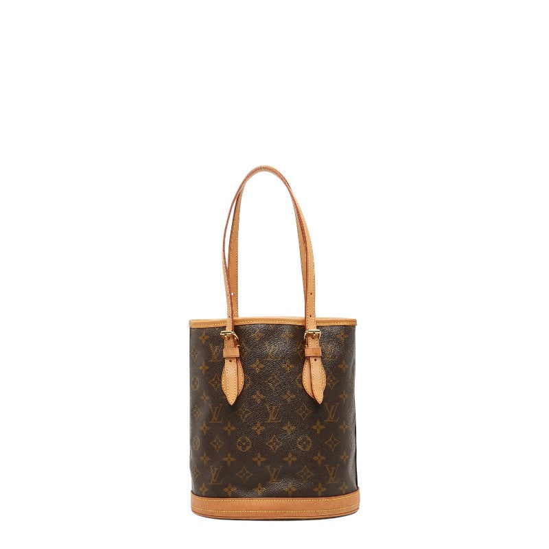 ルイ ヴィトン モノグラム プチ バケットPM トートバッグ ショルダーバッグ M42238 ブラウン PVC レザー レディース LOUIS VUITTON 【中古】