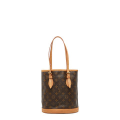 ルイ ヴィトン モノグラム プチ バケットPM トートバッグ ショルダーバッグ M42238 ブラウン PVC レザー レディース LOUIS VUITTON 【中古】
