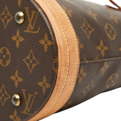 ルイ ヴィトン モノグラム プチ バケットPM トートバッグ ショルダーバッグ M42238 ブラウン PVC レザー レディース LOUIS VUITTON 【中古】