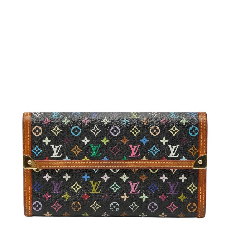 ルイ ヴィトン モノグラムマルチカラー ポルトフォイユ インターナショナル 長財布 M92658 ブラウン PVC レザー レディース LOUIS VUITTON 【中古】