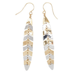 K18YG イエローゴールド K18WG ホワイトゴールド リーフモチーフ ピアス レディース 【中古】