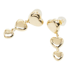 K18YG イエローゴールド ハートモチーフ ピアス レディース 【中古】