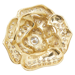 K18YG イエローゴールド ダイヤ0.50ct フラワーモチーフ ペンダントトップ レディース 【中古】