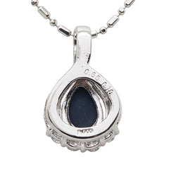 Pt900 プラチナ Pt850 プラチナ ブラックオパール0.65ct ダイヤ0.18ct しずく型モチーフ ペンダント ネックレス レディース 【中古】
