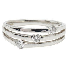 Pt900 プラチナ ダイヤ0.30ct リング 指輪 レディース 14号 【中古】