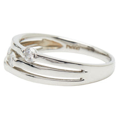 Pt900 プラチナ ダイヤ0.30ct リング 指輪 レディース 14号 【中古】