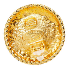 シャネル ラウンド イヤリング ゴールド フェイクパール メッキ レディース CHANEL 【中古】