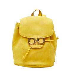 サルヴァトーレフェラガモ ガンチーニ ミニバックパック リュック イエロー系 レザー レディース Salvatore Ferragamo 【中古】