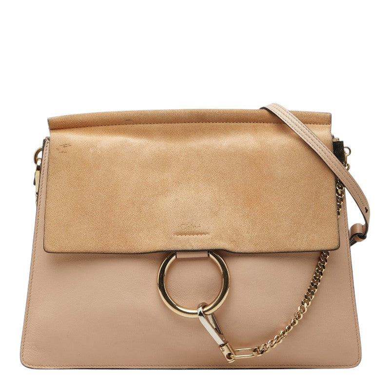 クロエ フェイ 斜め掛け ショルダーバッグ ピンク ベージュ レザー スウェード レディース Chloe 【中古】