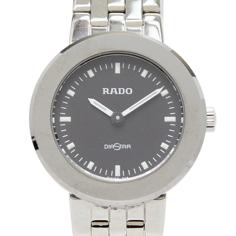 ラドー ダイアスター 腕時計 153.0342.3 クオーツ ブラック文字盤 ステンレススチール チタン レディース RADO 【中古】