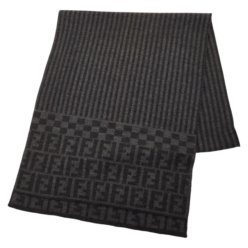 フェンディ ズッカ マフラー グレー レディース FENDI 【中古】