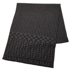 フェンディ ズッカ マフラー グレー レディース FENDI 【中古】