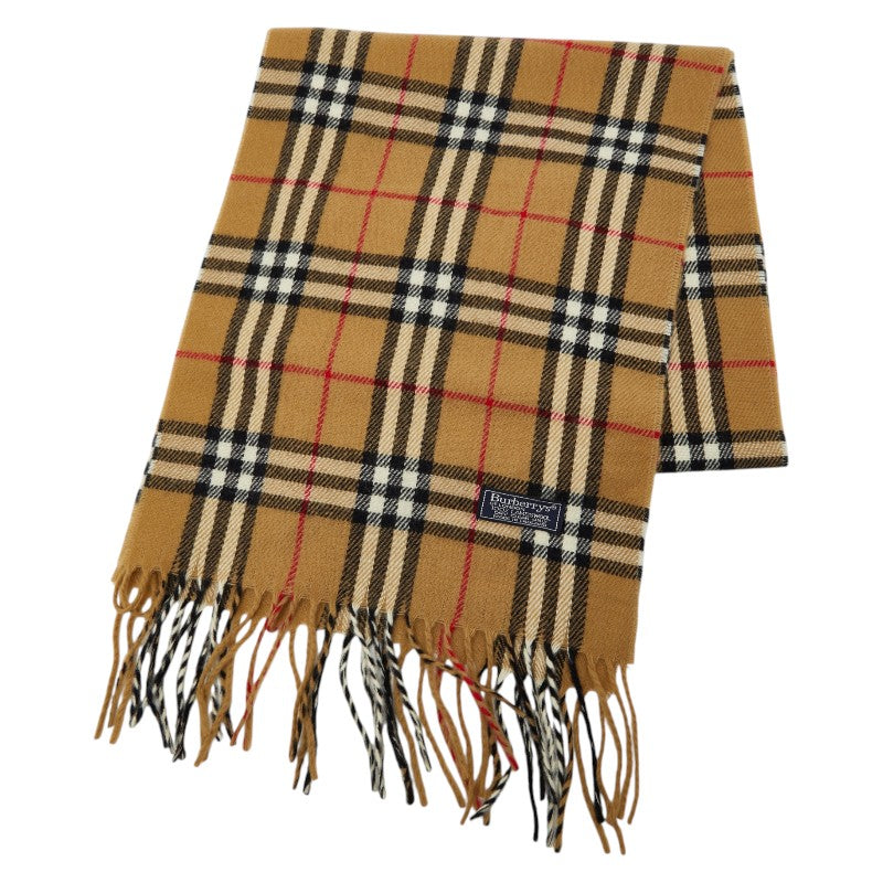 バーバリー ノバチェック マフラー ベージュ マルチカラー ウール レディース BURBERRY 【中古】
