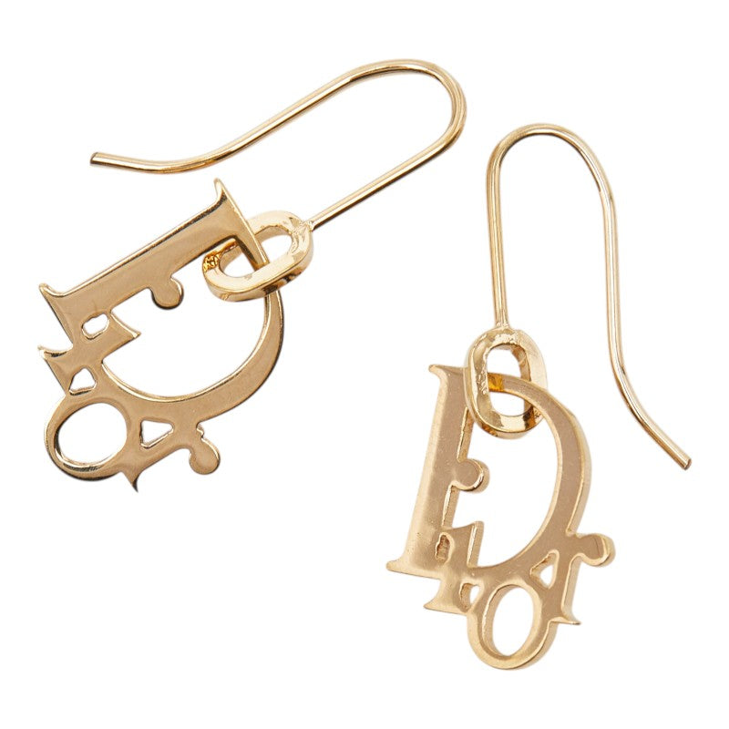 ディオール ロゴ ピアス ゴールド メッキ レディース Dior 【中古】