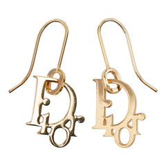 ディオール ロゴ ピアス ゴールド メッキ レディース Dior 【中古】