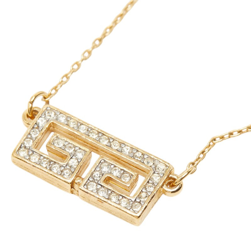 ジバンシー Gロゴ ネックレス ゴールド メッキ ラインストーン レディース Givenchy 【中古】