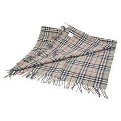 バーバリー ノバチェック マフラー グレー マルチカラー ウール レディース BURBERRY 【中古】