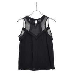 シャネル ココマーク メッシュ トップス ノースリーブ ブラック ラインストーン レディース CHANEL 【中古】