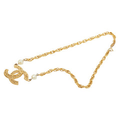 シャネル ココマーク パール チェーン ネックレス ゴールド メッキ レディース CHANEL 【中古】