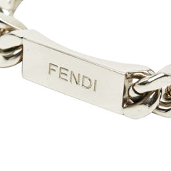フェンディ ロゴプレート チェーン ブレスレット #L シルバー メタル レディース FENDI 【中古】