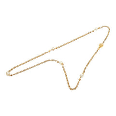 シャネル ココマーク チェーン ネックレス ヴィンテージ ゴールド フェイクパール メッキ レディース CHANEL 【中古】