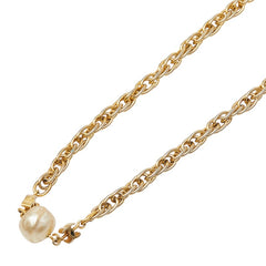 シャネル ココマーク チェーン ネックレス ヴィンテージ ゴールド フェイクパール メッキ レディース CHANEL 【中古】